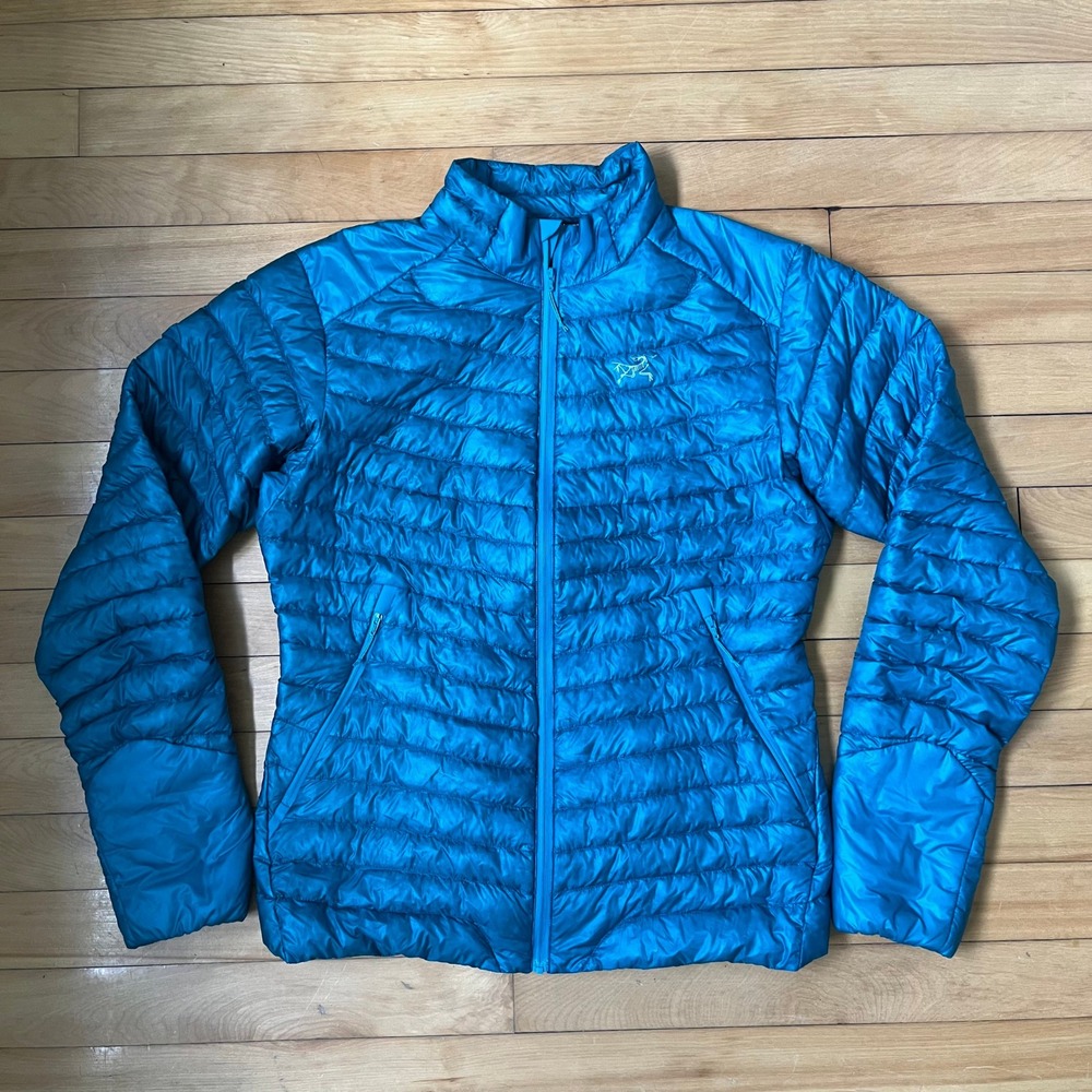 Arcteryx Cerium LT Jacket Womens Large Blue Down Puffer Insulated Full Zip
